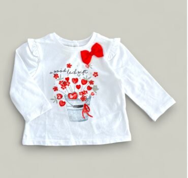 Блуза с принт и панделка CHICCO - снимка 1 - Блузи за момиче - Yomi.Kids