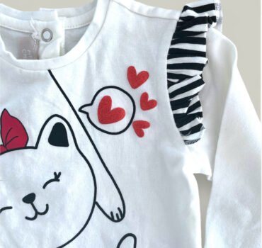 Блуза с принт коте CHICCO - снимка 2 - Блузи за момиче - Yomi.Kids