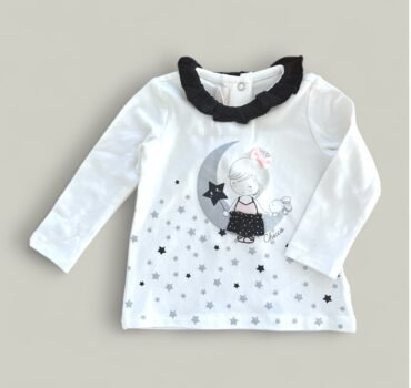 Блуза с якичка и принт CHICCO - снимка 1 - Блузи за момиче - Yomi.Kids