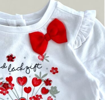 Блуза с принт и панделка CHICCO - снимка 2 - Блузи за момиче - Yomi.Kids