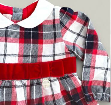 Бебешка рокля с якичка на каре CHICCO - снимка 2 - Рокли за момиче - Yomi.Kids