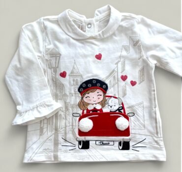 Блуза с якичка CHICCO в бяло - снимка 1 - Блузи за момиче - Yomi.Kids