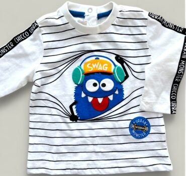Блуза с принт CHICCO в бяло - снимка 1 - Блузи за момче - Yomi.Kids