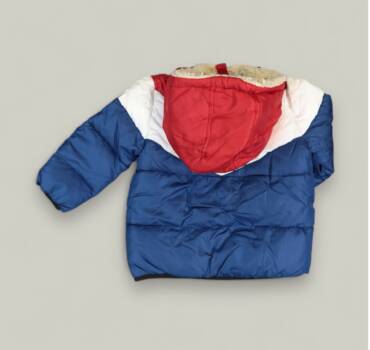 Детско зимно яке за момче DKNY JEANS в синьо, бяло и червено - снимка 3 - Якета за момче - Yomi.Kids