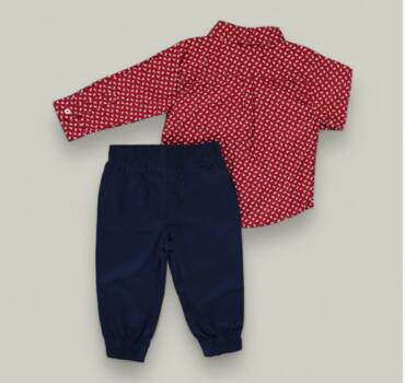 Детски комплект за момче MICK MACK от 2 части в тъмносиньо и червено - снимка 4 - Комплекти за момче - Yomi.Kids