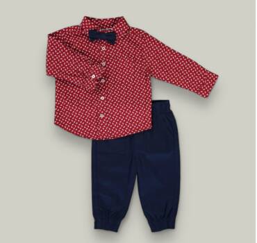 Детски комплект за момче MICK MACK от 2 части в тъмносиньо и червено - снимка 1 - Комплекти за момче - Yomi.Kids