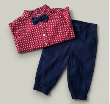 Детски комплект за момче MICK MACK от 2 части в тъмносиньо и червено - снимка 2 - Комплекти за момче - Yomi.Kids