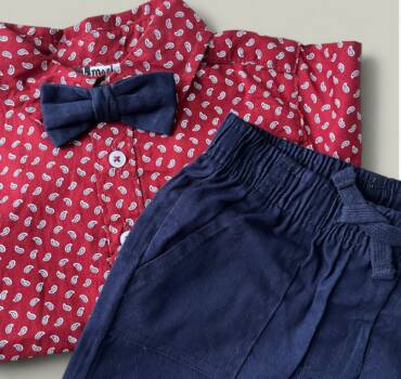 Детски комплект за момче MICK MACK от 2 части в тъмносиньо и червено - снимка 3 - Комплекти за момче - Yomi.Kids