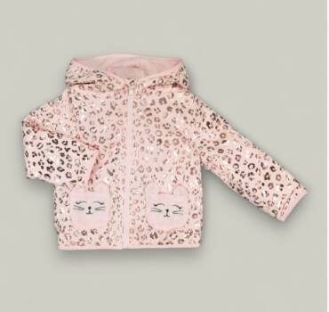 Детско яке за момиче Penelope Mack розово с леопардов принт - снимка 1- Якета за момиче - Yomi.Kids