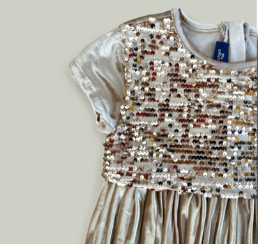 Детска рокля с пайети CHICCO - снимка 2 - Рокли - Yomi.Kids