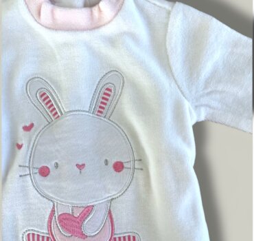 Комплект ромпъри CHICCO, включва 2 броя ромпъри от мека плюшена материя - бял ромпър с бродерия зайче, розов ромпър с бродерия коала. - снимка 5 - Новородено момиче - Yomi.Kids