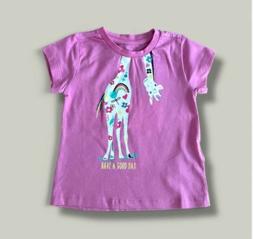 Тениска CHICCO Giraffe в розово - снимка 1 - Тениски и потници за момиче - Yomi.Kids