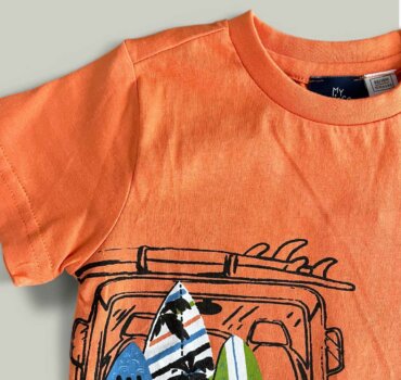 Тениска CHICCO Surf Or в оранжево - снимка 2 - Тениски и потници за момче - Yomi.Kids