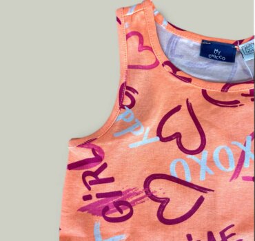 Потник CHICCO Xoxo в цвят корал - снимка 2 - Тениски и потници за момиче - Yomi.Kids