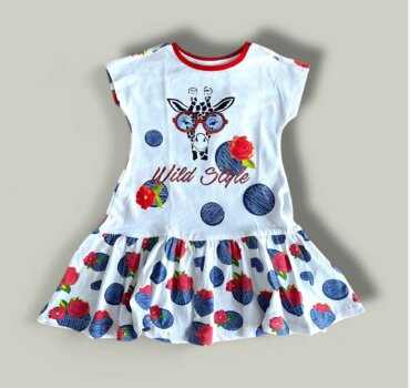 Рокля CHICCO Wild Style в бяло - снимка 1 - Рокли и поли - Yomi.Kids