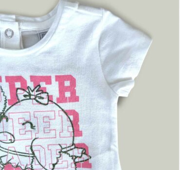 Бебешка тениска CHICCO Leader в бяло - снимка 2 - Тениски и потници за момиче - Yomi.Kids