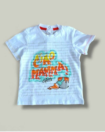 Тениска CHICCO Ciao в бяло - снимка 1 - Тениски и потници за момче - Yomi.Kids