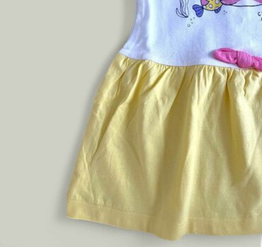 Бебешка рокля CHICCO Pink Whale в бяло и жълто - снимка 2 - Рокли и поли - Yomi.Kids