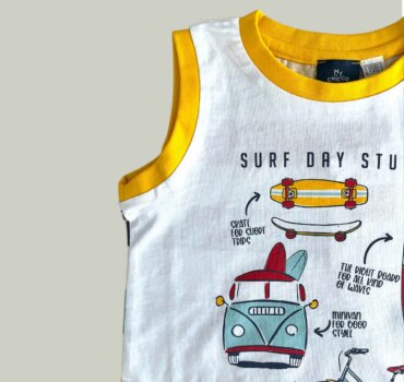 Потник CHICCO Surf в бяло - снимка 2 - Тениски и потници за момче - Yomi.Kids