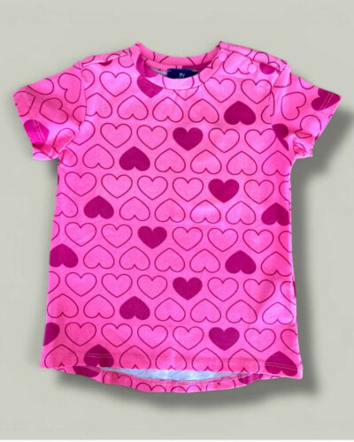 Тениска CHICCO Hearts в розово - снимка 1 - Тениски и потници за момиче - Yomi.Kids