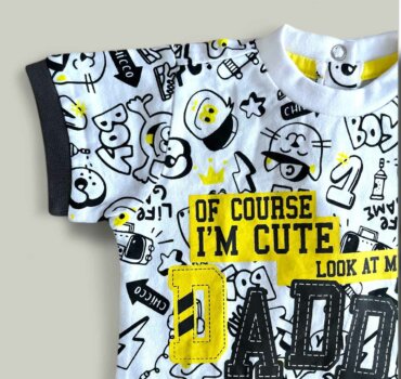 Тениска CHICCO Daddy в бяло - снимка 2 - Тениски потници за момче - Yomi.Kids