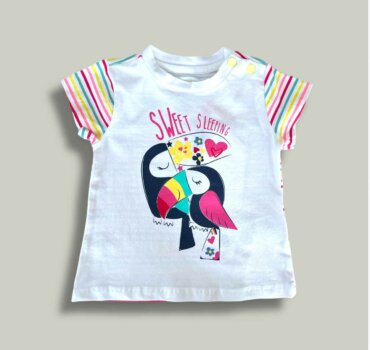 Тениска CHICCO Toucan в бяло - снимка 1 - Тениски и потници за момиче - Yomi.Kids