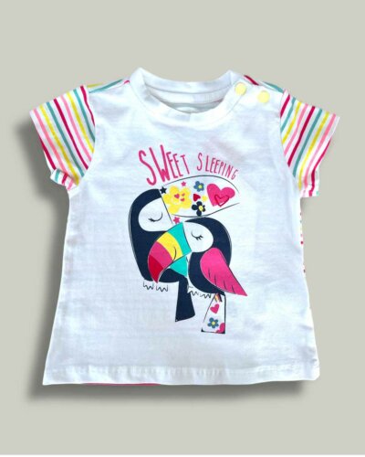 Тениска CHICCO Toucan в бяло - снимка 1 - Тениски и потници за момиче - Yomi.Kids
