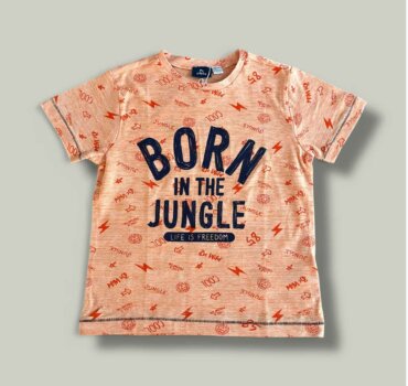 Тениска CHICCO Jungle в бледо оранжево - снимка 1 - Тениски и потници за момче - Yomi.Kids