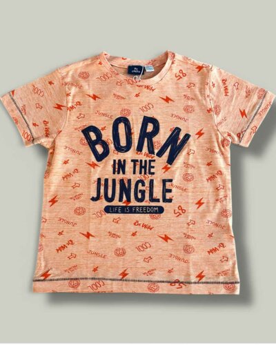 Тениска CHICCO Jungle в бледо оранжево - снимка 1 - Тениски и потници за момче - Yomi.Kids