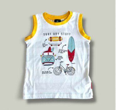 Потник CHICCO Surf в бяло - снимка 1 - Тениски и потници за момче - Yomi.Kids