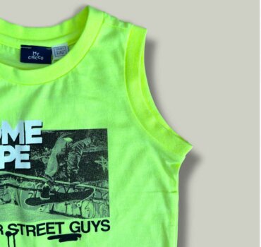 Потник CHICCO Hype в неоново жълто - снимка 2 - Тениски и потници за момче - Yomi.Kids