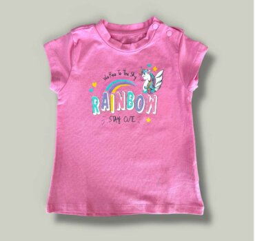 Тениска CHICCO Rainbow в розово - снимка 1 - Тениски и потници за момиче - Yomi.Kids