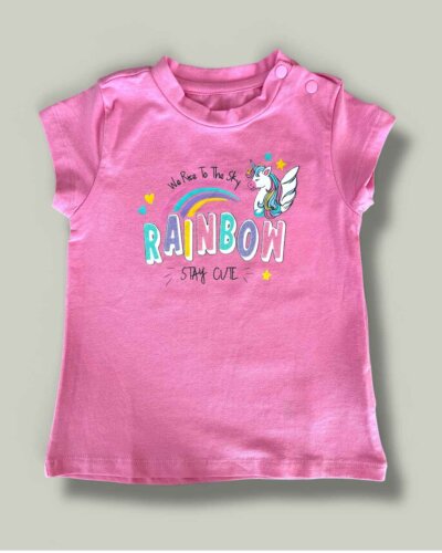 Тениска CHICCO Rainbow в розово - снимка 1 - Тениски и потници за момиче - Yomi.Kids
