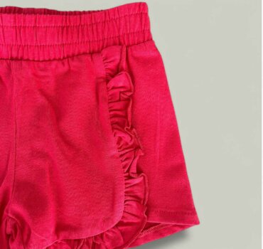 Къс панталон CHICCO с къдрички в червено - снимка 2 - Къси панталони за момиче - Yomi.Kids