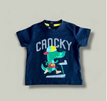 Бебешка тениска CHICCO Crocky в тъмно синьо - снимка 1 - Тениски и потници за момче - Yomi.Kids