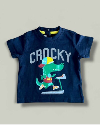 Бебешка тениска CHICCO Crocky в тъмно синьо - снимка 1 - Тениски и потници за момче - Yomi.Kids