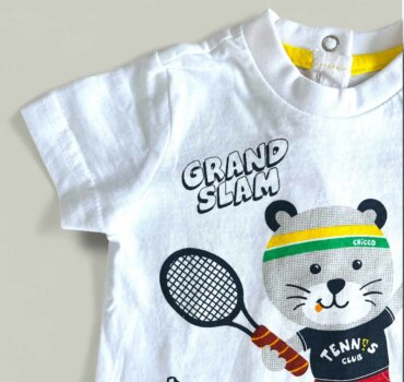 Бебешка тениска CHICCO Grand в бяло - снимка 2 - Тениски и потници за момче - Yomi.Kids