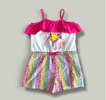 Гащеризон CHICCO Giraffe в бяло и розово - снимка 1 - Рокли и поли - Yomi.Kids