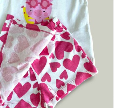 Комплект CHICCO Pig в бяло и циклама - снимка 3 - Комплекти с къс ръкав за момиче - Yomi.Kids