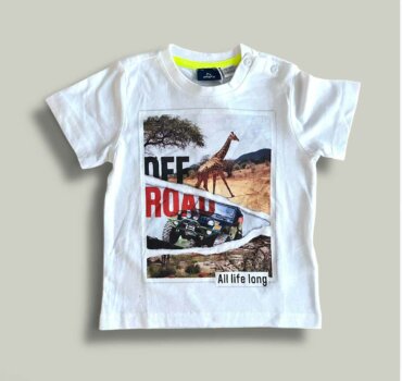 Тениска CHICCO OffRoad в бяло - снимка 1 - Тениски и потници за момче - Yomi.Kids