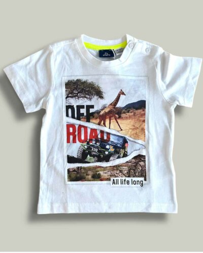 Тениска CHICCO OffRoad в бяло - снимка 1 - Тениски и потници за момче - Yomi.Kids