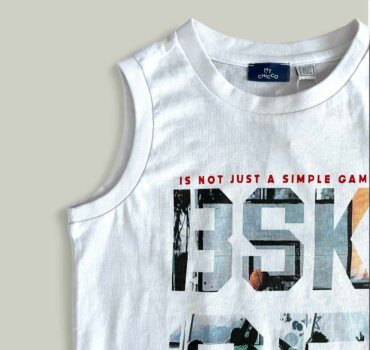 Потник CHICCO BSK в бяло - снимка 2 - Тениски и потници за момче - Yomi.Kids