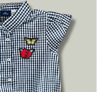 Риза CHICCO каре с къс ръкав - снимка 2 - Тениски и потници за момиче - Yomi.Kids