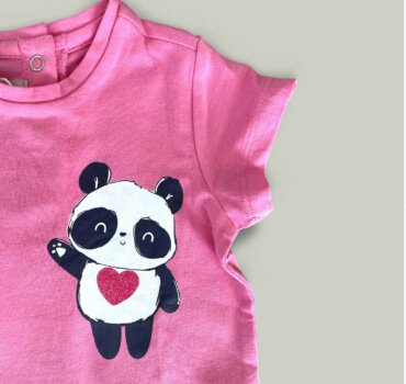 Бебешка тениска CHICCO Pink Panda - снимка 2 - Тениски и потници за момиче - Yomi.Kids