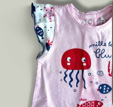 Бебешка рокля CHICCO Medusa в бяло и розово - снимка 2 - Рокли и поли - Yomi.Kids