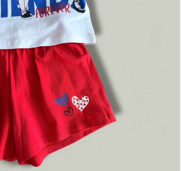 Комплект CHICCO Friends в бяло и червено - снимка 3 - Комплекти с къс ръкав за момиче - Yomi.Kids