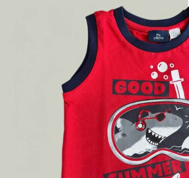 Потник CHICCO Shark в червено - снимка 2 - Тениски и потници за момче - Yomi.Kids