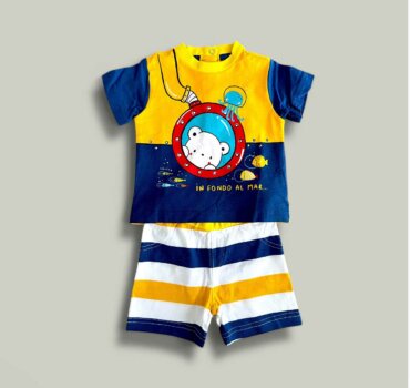 Комплект CHICCO Mar в синьо и жълто - снимка 1 - Комплекти с къс ръкав за момче - Yomi.Kids