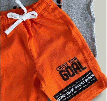 Комплект CHICCO Kick в сиво и оранжево - снимка 2 - Комплекти с къс ръкав за момче - Yomi.Kids