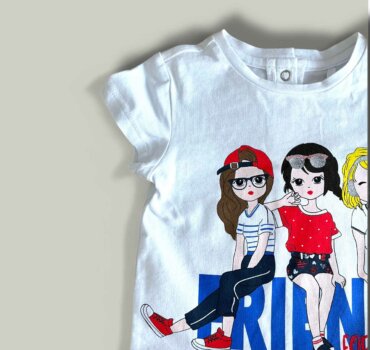 Комплект CHICCO Friends в бяло и червено - снимка 2 - Комплекти с къс ръкав за момиче - Yomi.Kids